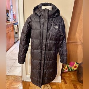 The North Face 600 Down Puffer Jacket Black Long Parka Womens Size Large